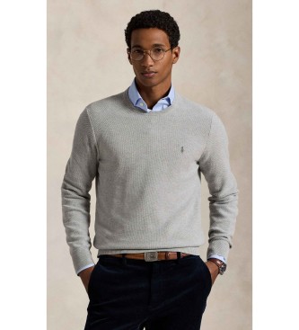 Polo Ralph Lauren Pulover iz sive bombažne pletenine pique