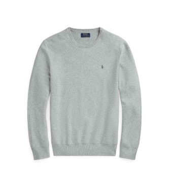 Polo Ralph Lauren Pulover iz sive bombažne pletenine pique