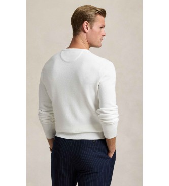 Polo Ralph Lauren Witte katoenen piqu� gebreide trui