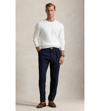 Polo Ralph Lauren Witte katoenen piqu� gebreide trui