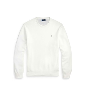 Polo Ralph Lauren Witte katoenen piqu� gebreide trui