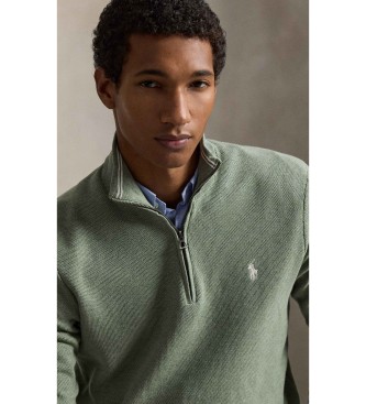 Polo Ralph Lauren Zelen pleten pulover iz bombaža in pika