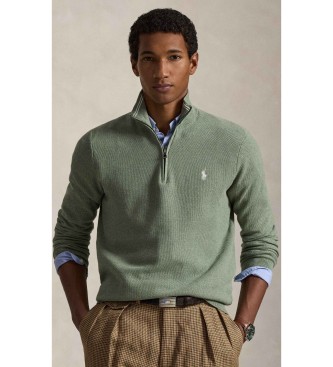 Polo Ralph Lauren Zelen pleten pulover iz bombaža in pika
