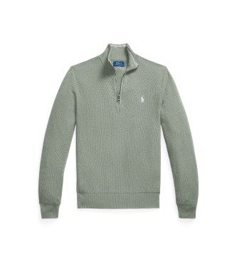 Polo Ralph Lauren Zelen pleten pulover iz bombaža in pika