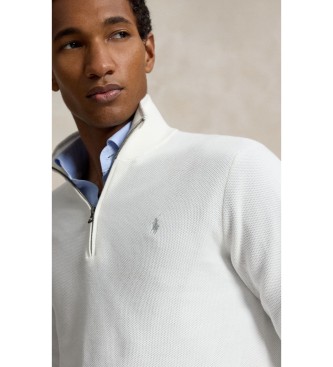 Polo Ralph Lauren Bel pleten pulover iz pikirane bomba?ne tkanine