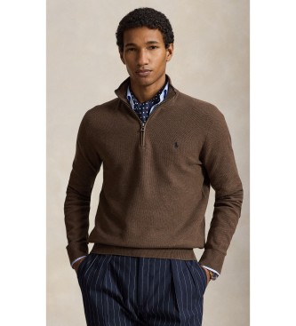 Polo Ralph Lauren Rjav pleteni pulover iz pikeja in bomba?a