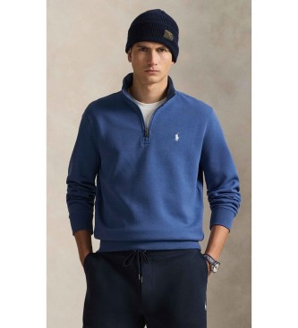 Polo Ralph Lauren Double knitted jumper with short navy zip