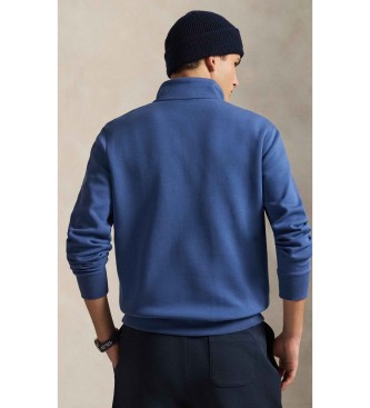 Polo Ralph Lauren Double knitted jumper with short navy zip