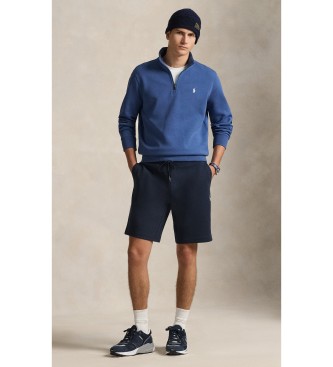 Polo Ralph Lauren Double knitted jumper with short navy zip