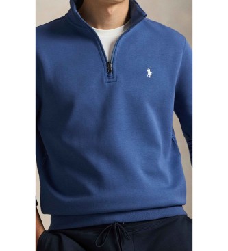 Polo Ralph Lauren Double knitted jumper with short navy zip