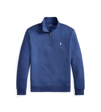 Polo Ralph Lauren Double knitted jumper with short navy zip
