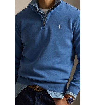 Polo Ralph Lauren Doppelt gestrickter Pullover mit kurzem Rei�verschluss blau