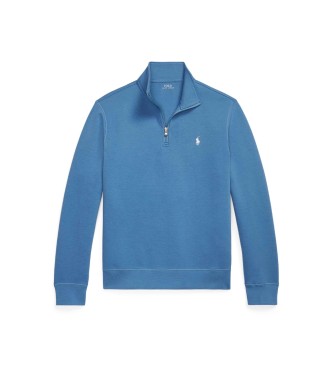 Polo Ralph Lauren Doppelt gestrickter Pullover mit kurzem Rei�verschluss blau