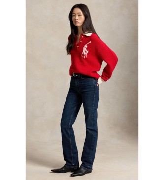 Polo Ralph Lauren Volnena ragbi majica z rde?im logotipom »Big Pony«