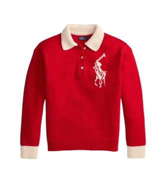 Polo Ralph Lauren Volnena ragbi majica z rde?im logotipom »Big Pony«