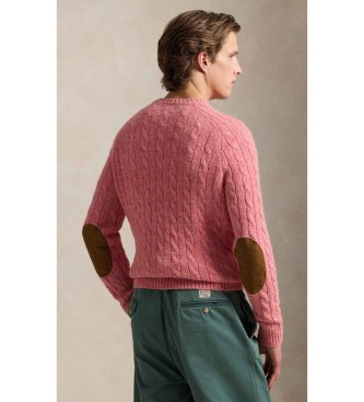 Polo Ralph Lauren Pul�ver de malha cor-de-rosa com remendo cor-de-rosa