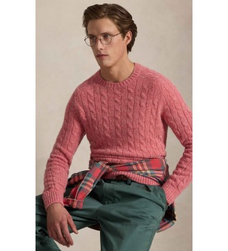 Polo Ralph Lauren Pul�ver de malha cor-de-rosa com remendo cor-de-rosa