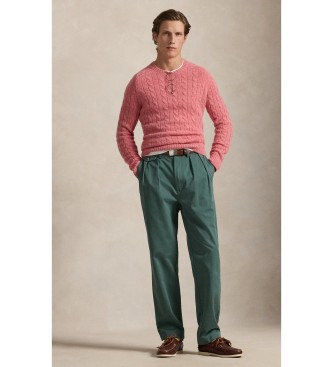 Polo Ralph Lauren Pul�ver de malha cor-de-rosa com remendo cor-de-rosa