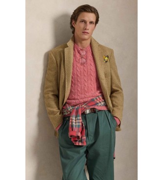 Polo Ralph Lauren Pul�ver de malha cor-de-rosa com remendo cor-de-rosa