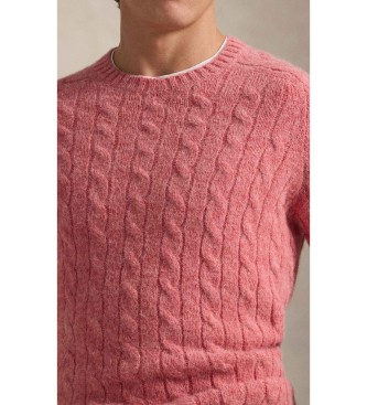 Polo Ralph Lauren Pul�ver de malha cor-de-rosa com remendo cor-de-rosa