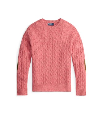 Polo Ralph Lauren Pul�ver de malha cor-de-rosa com remendo cor-de-rosa