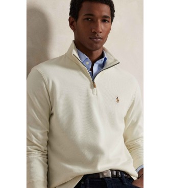Polo Ralph Lauren Jersey Estate-Rib con cremallera corta beige