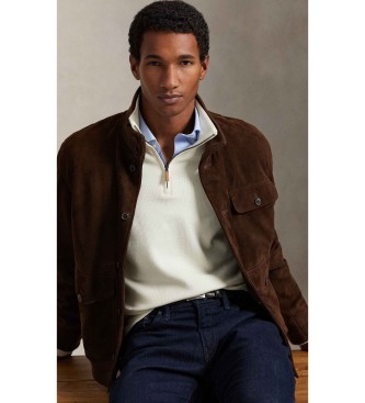 Polo Ralph Lauren Jersey Estate-Rib con cremallera corta beige