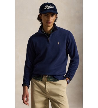 Polo Ralph Lauren Marineblauer Estate-Rib-Pullover mit Reißverschluss