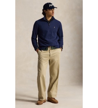 Polo Ralph Lauren Marineblauer Estate-Rib-Pullover mit Reißverschluss