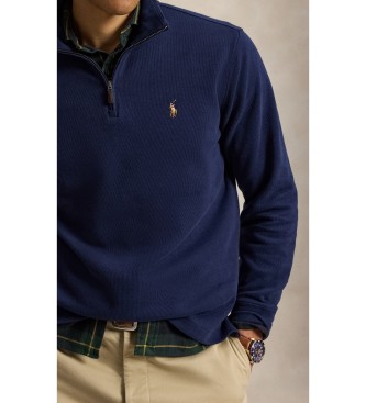 Polo Ralph Lauren Marineblauer Estate-Rib-Pullover mit Reißverschluss