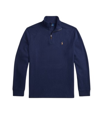 Polo Ralph Lauren Marineblauer Estate-Rib-Pullover mit Reißverschluss