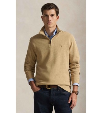 Polo Ralph Lauren Estate-Rib pullover met korte rits beige