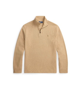 Polo Ralph Lauren Estate-Rib pullover met korte rits beige