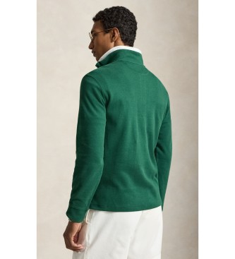 Polo Ralph Lauren Jersey Estate-Rib s kratko zadrgo zelene barve