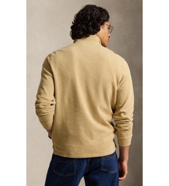 Polo Ralph Lauren Jersey Estate-Rib z beige kratko zadrgo