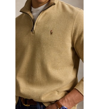 Polo Ralph Lauren Jersey Estate-Rib z beige kratko zadrgo