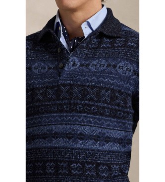 Polo Ralph Lauren Jersey Fair Isle con cuello de polo marino