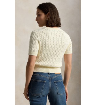 Polo Ralph Lauren Jersey Henley iz bež pletiva z vzorcem kit