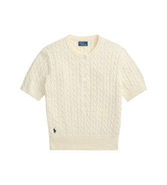 Polo Ralph Lauren Jersey Henley iz bež pletiva z vzorcem kit