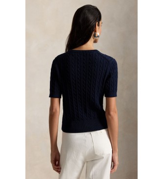 Polo Ralph Lauren Navy cable knit Henley jersey