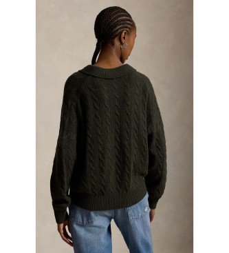 Polo Ralph Lauren Grüner Pullover im Polo-Stil aus Wolle und Kaschmir