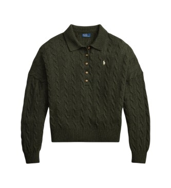 Polo Ralph Lauren Grüner Pullover im Polo-Stil aus Wolle und Kaschmir