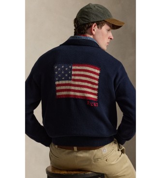 Polo Ralph Lauren Jersey ample en coton avec drapeau marine