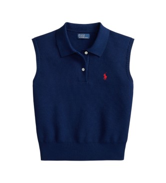 Polo Ralph Lauren Polo de algodão sem mangas marinho