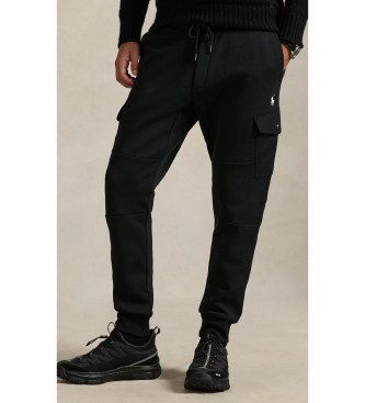 Polo Ralph Lauren Dubbel gebreide cargo joggers zwart
