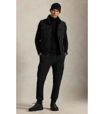 Polo Ralph Lauren Dubbel gebreide cargo joggers zwart
