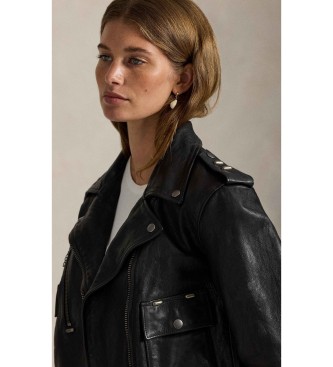Polo Ralph Lauren Chaqueta de Piel Ceñida negro