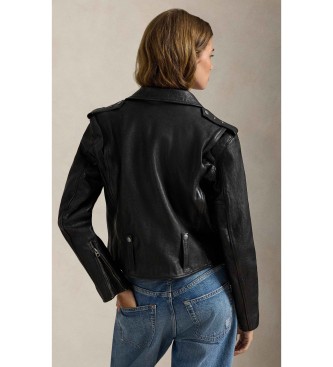Polo Ralph Lauren Chaqueta de Piel Ceñida negro