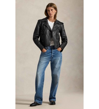 Polo Ralph Lauren Chaqueta de Piel Ceñida negro