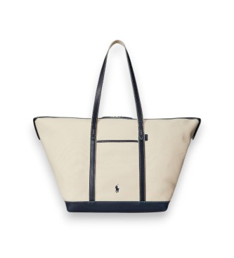 Polo Ralph Lauren Borsa tote shopper grande in tela beige